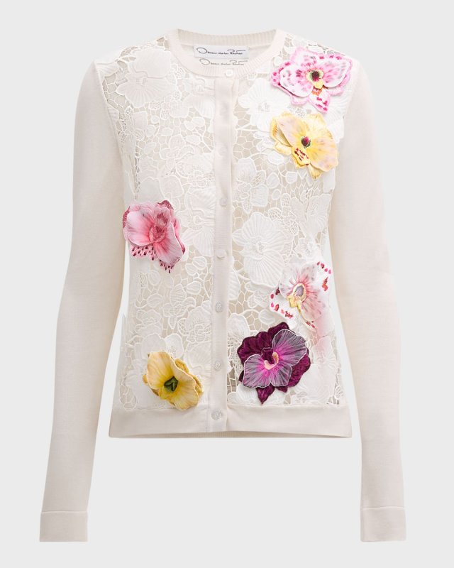 Orchid Embroidered Lace Cardigan